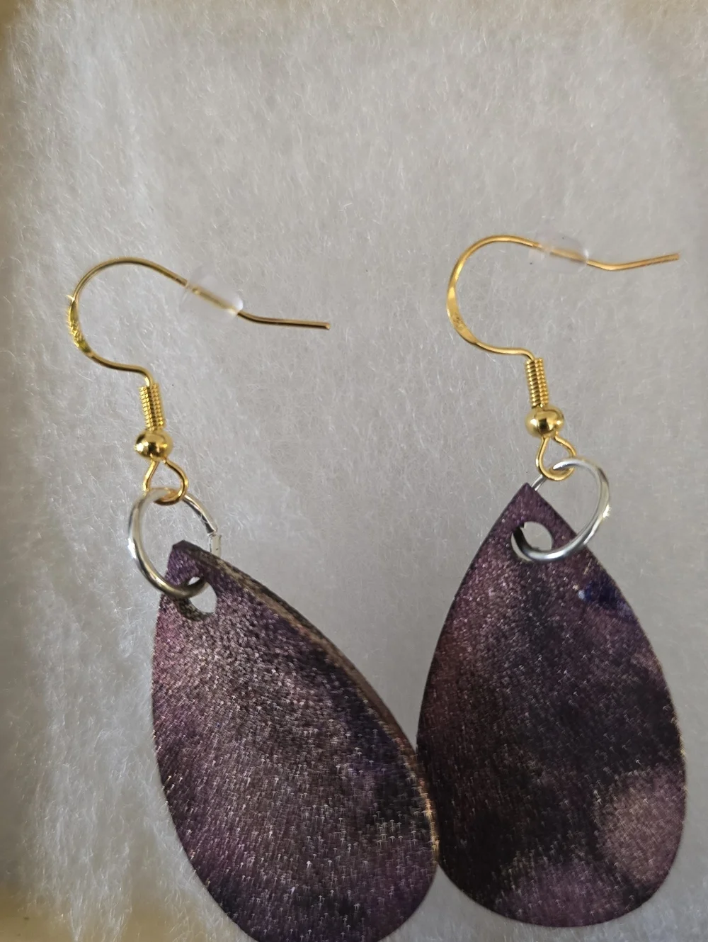 HANDCRAFTED Wood Dangle Earrings HANDPAINTED Delicate Piercing ARTISAN Jewelry